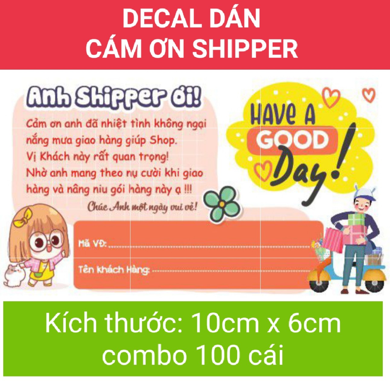 Combo 100 tem dán cảm ơn shipper nhãn cám ơn shipper-mẫu 1