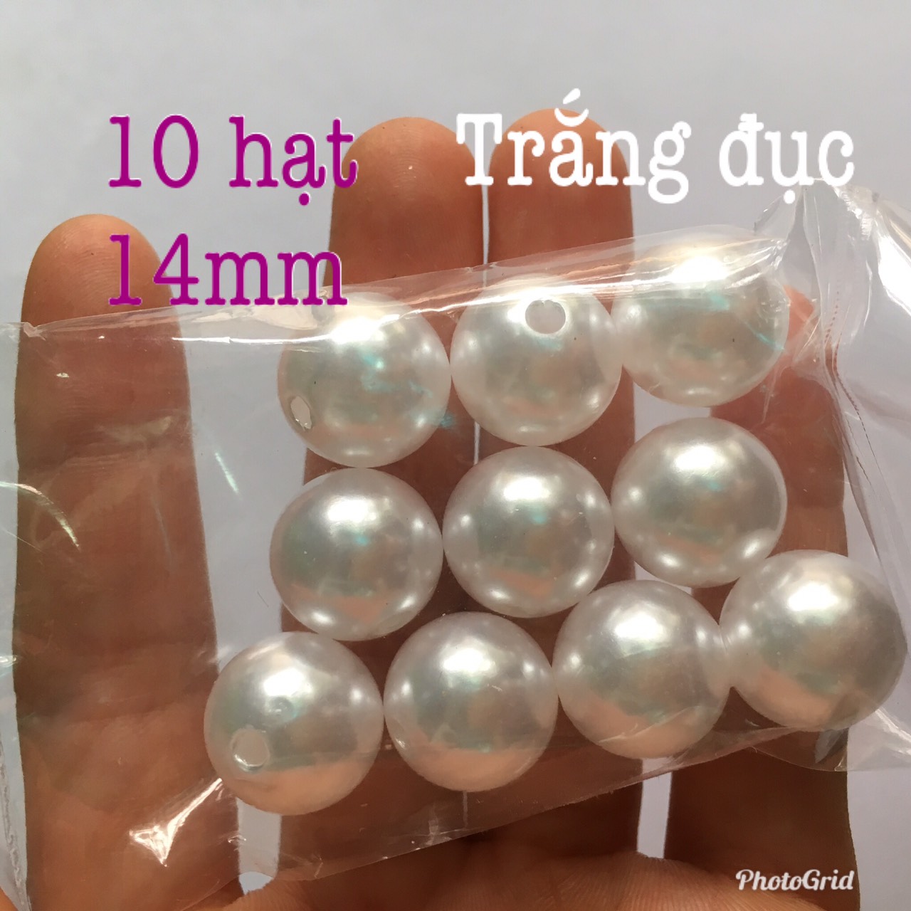 🌿Cườm nhựa ngọc trai loại tốt size 3-14mm có lỗ đính áo dài làm vòng tay