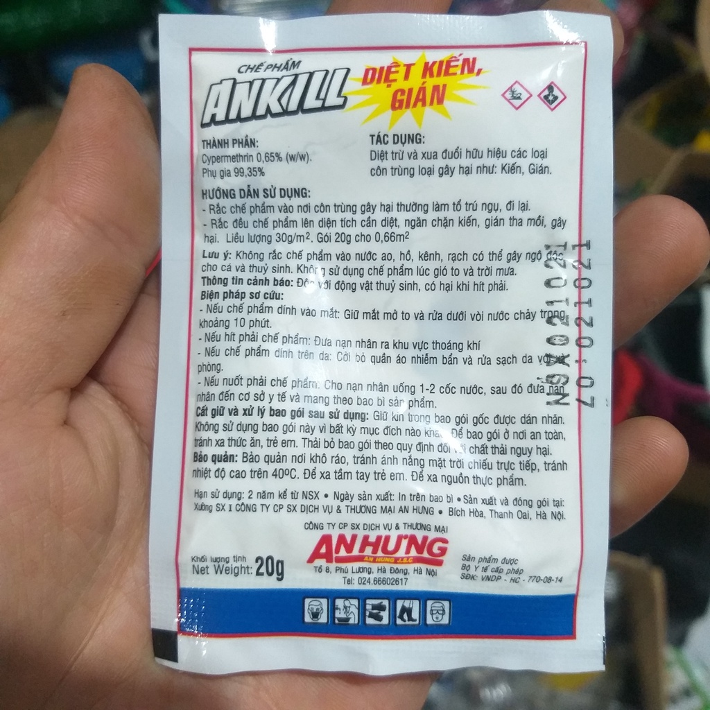 Chế phẩm diệt kiến gián ANKILL (20g)
