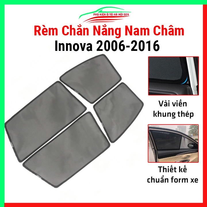 Bộ rèm che nắng ô tô nam châm theo xe Toyota Innova 2006-2016 chắn nắng tốt, lắp đặt đơn giản, tiện lợi