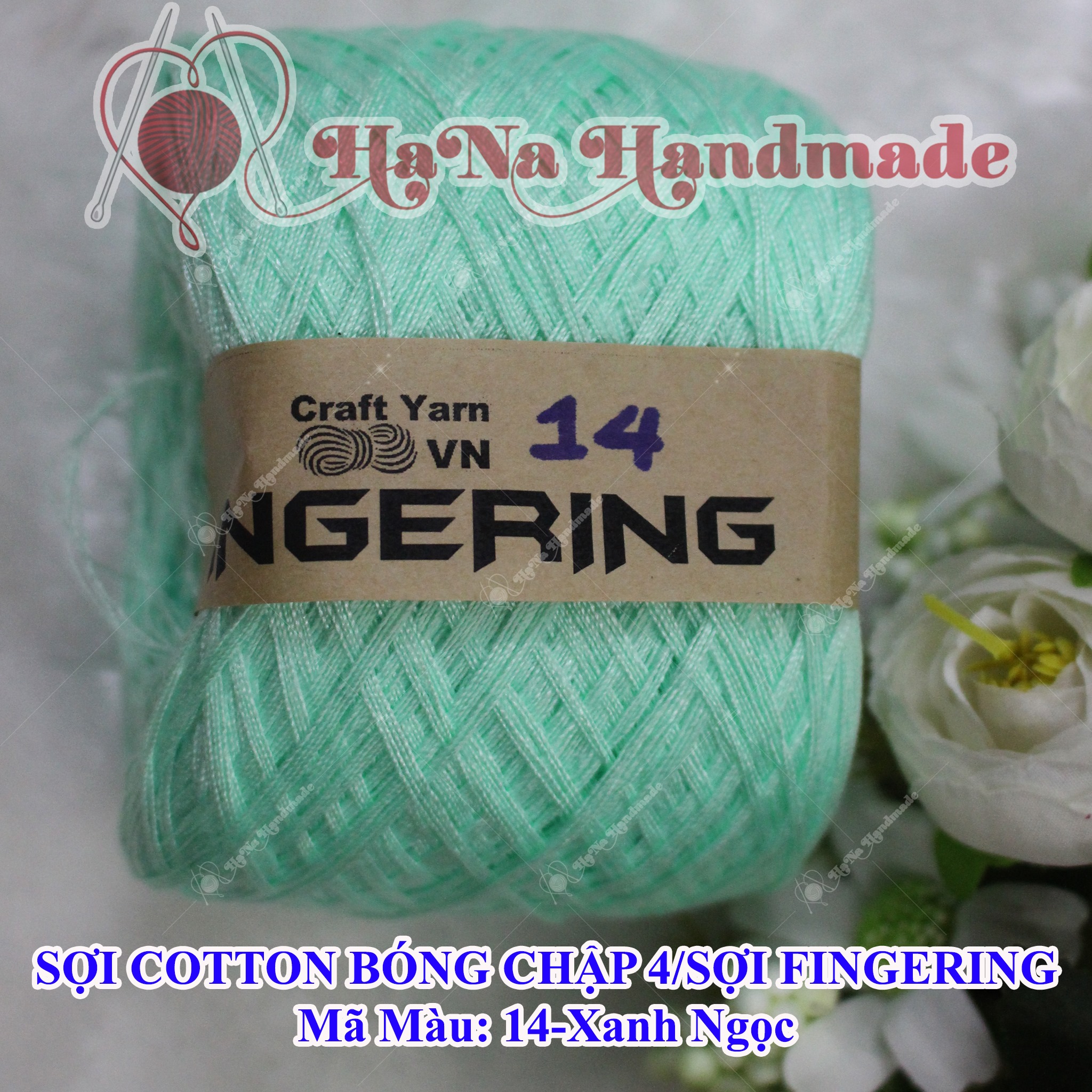 Cotton bóng chập 4/ sợi fingering 17k/cuộn