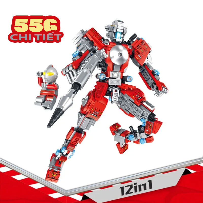 Đồ chơi lắp ráp trẻ em bằng nhựa ABS an toàn -Robot biến hình Chiến Binh Sura 553 Chi tiết