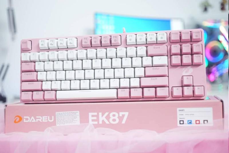 Bảng giá Bàn phím cơ gaming DareU EK87 Pink White (Pink led) - BH 2 năm, sản phẩm tốt với chất lượng, độ bền cao và được cam kết sản phẩm y như hình Phong Vũ