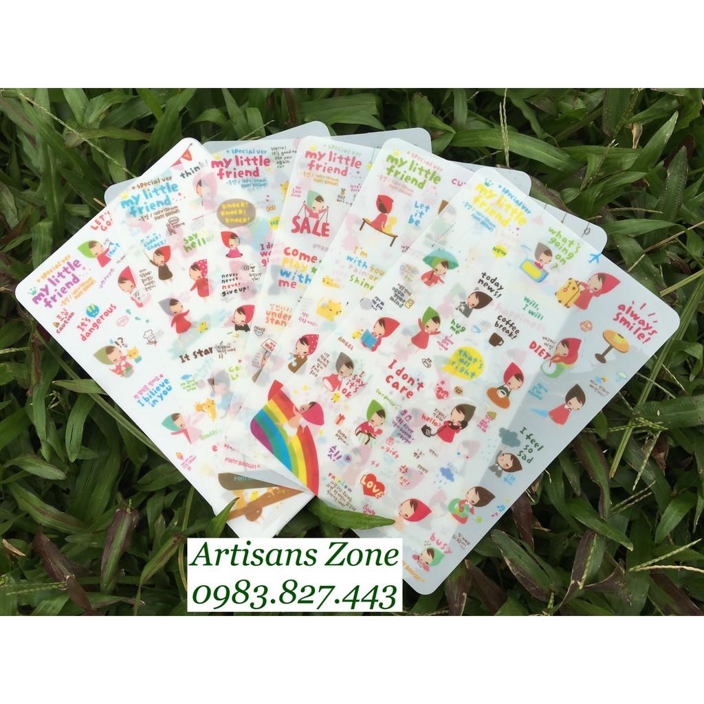 Sticker dán cô bé quàng khăn (6 tờ)