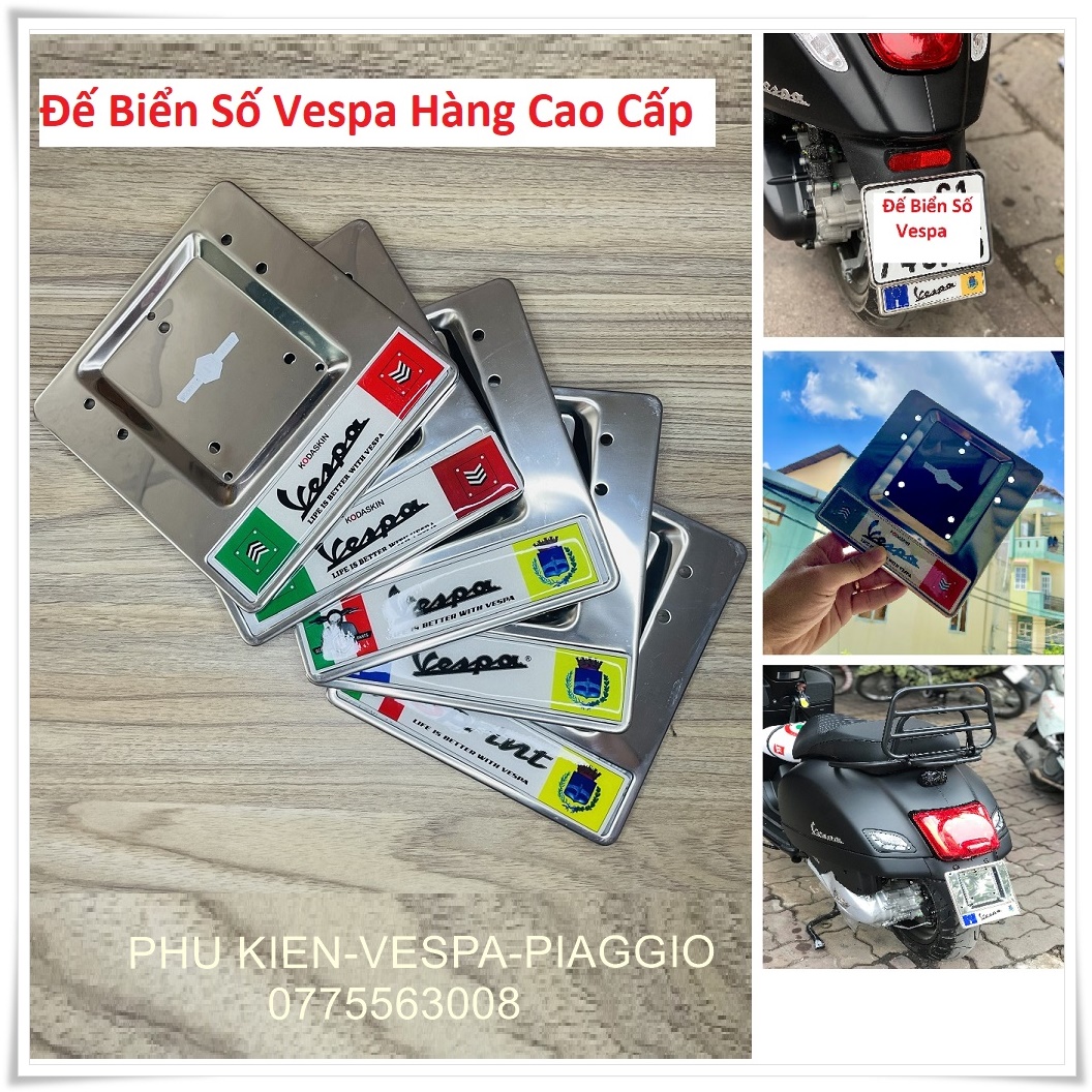 Đế Biển Số Xe Vespa Cờ Ý Hàng Cao Cấp