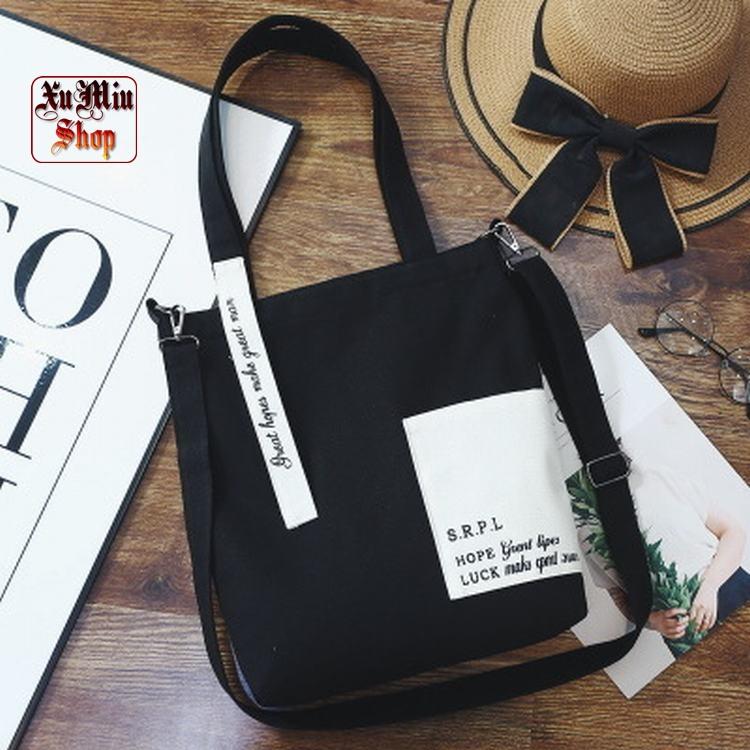 Túi tote/Túi vải size 25 - Mẫu túi phối