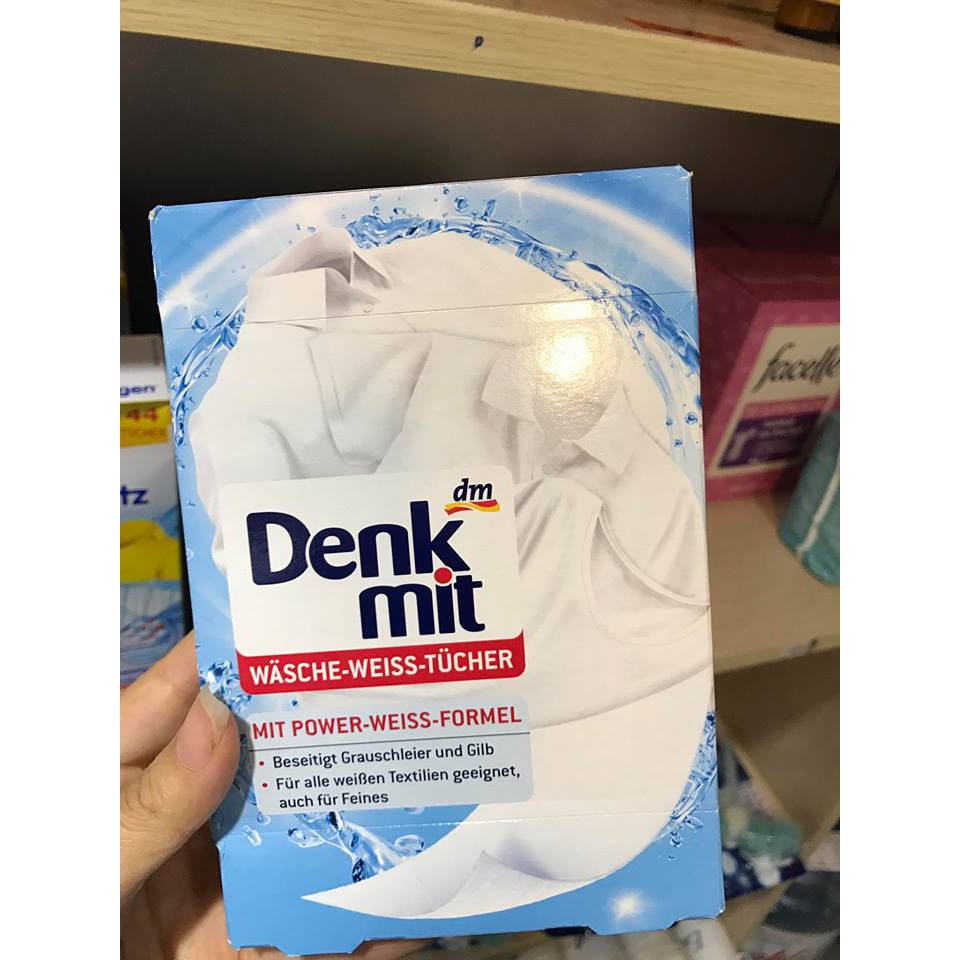 (Hàng Đức) Giấy tẩy trắng quần áo Denkmit, 20 miếng