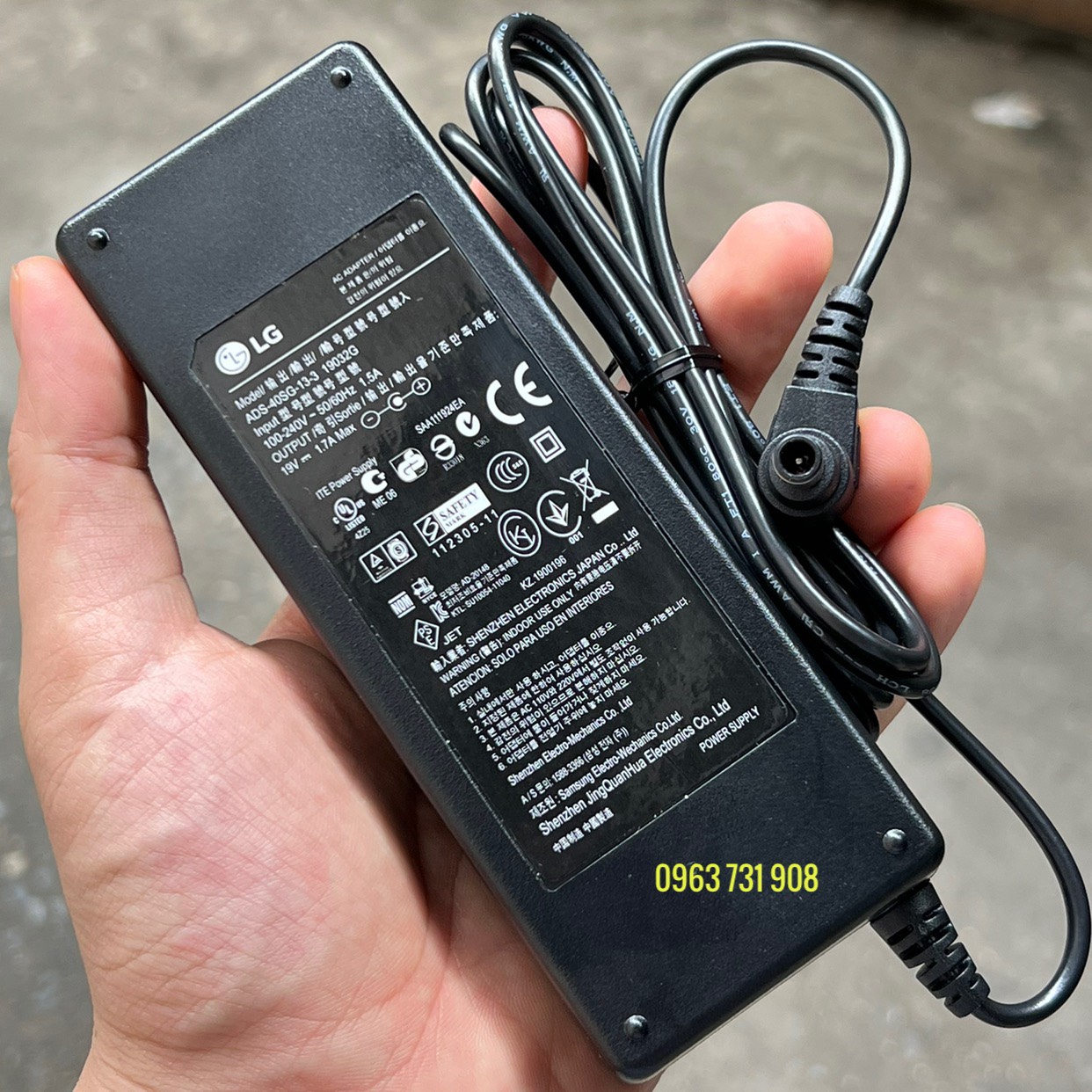 Adapter Nguồn Màn Hinh LG 19V 1.7A