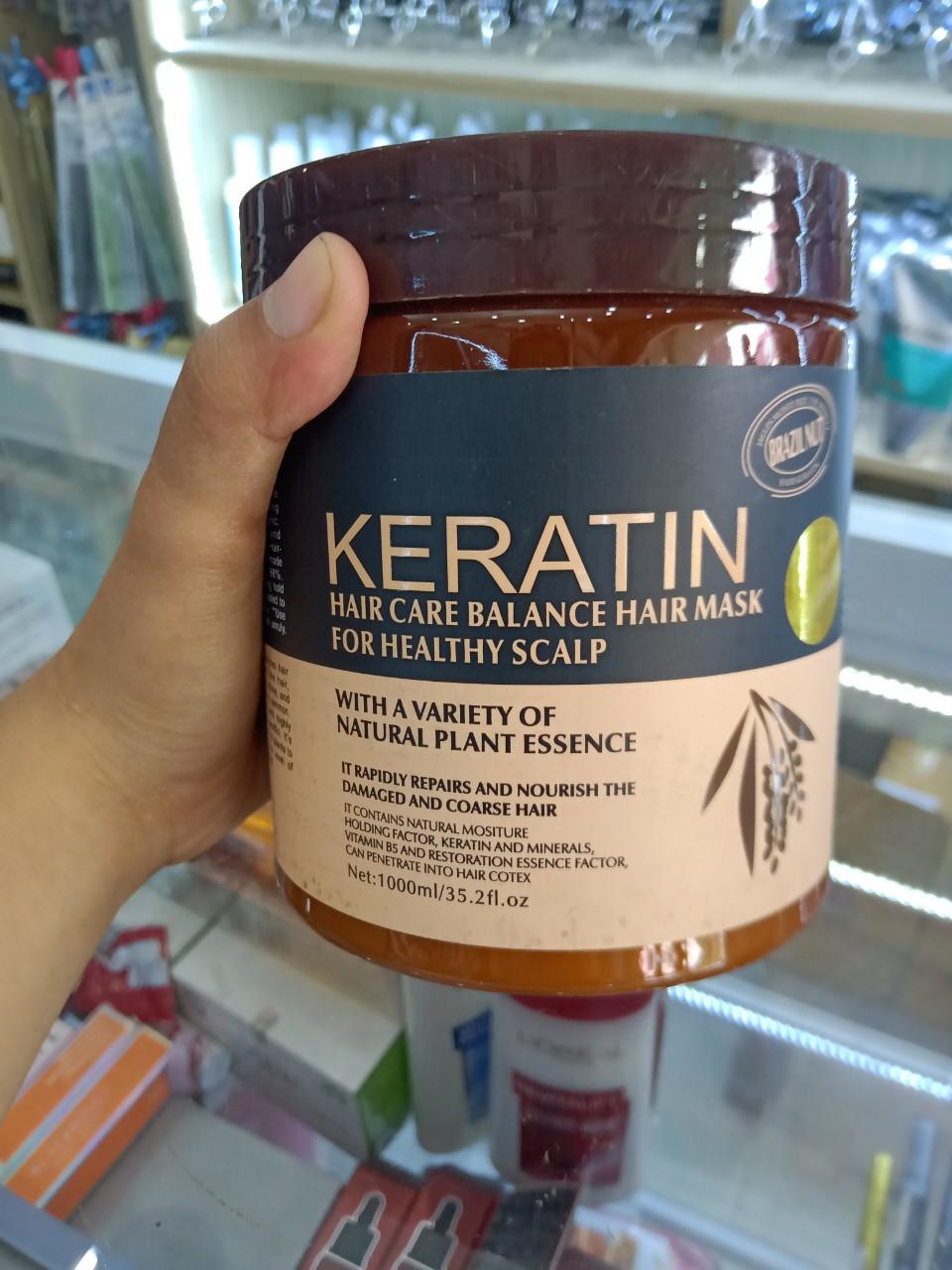 Hấp ủ tóc keratin 2 màu nâu