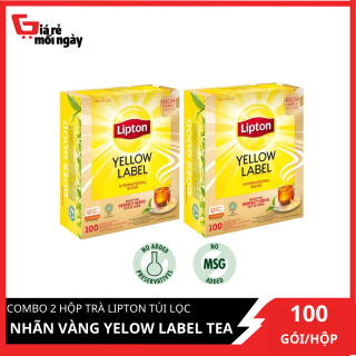 COMBO 2 hộp trà Lipton Túi lọc nhãn vàng Yelow Label Tea 100 gói hộpX2 thumbnail