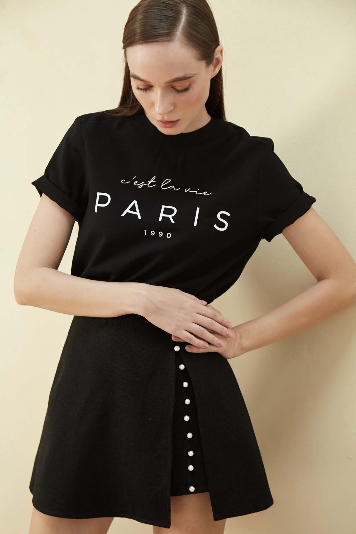 COCOSIN - Áo Lụa Đen Paris