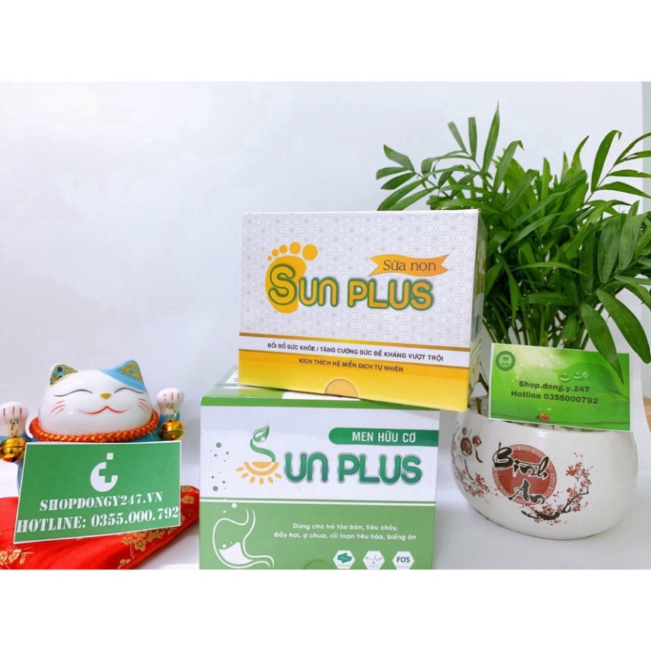 Men hữu cơ Sunplus + Sữa non Sunplus (men sống hữu cơ Sun plus)