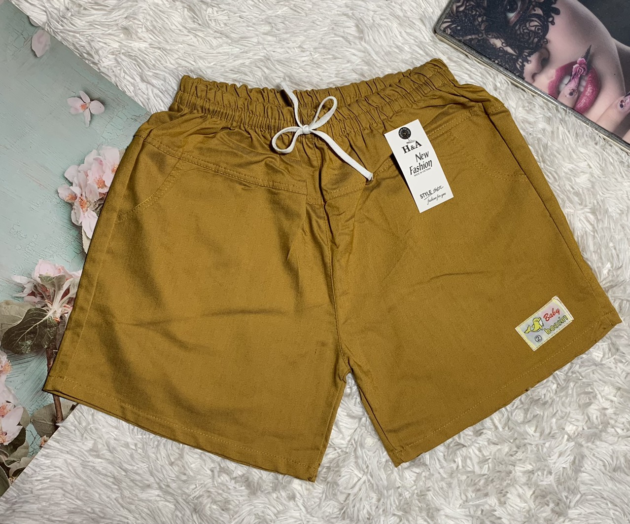 Quần short kaki, quần đùi nữ lưng thun