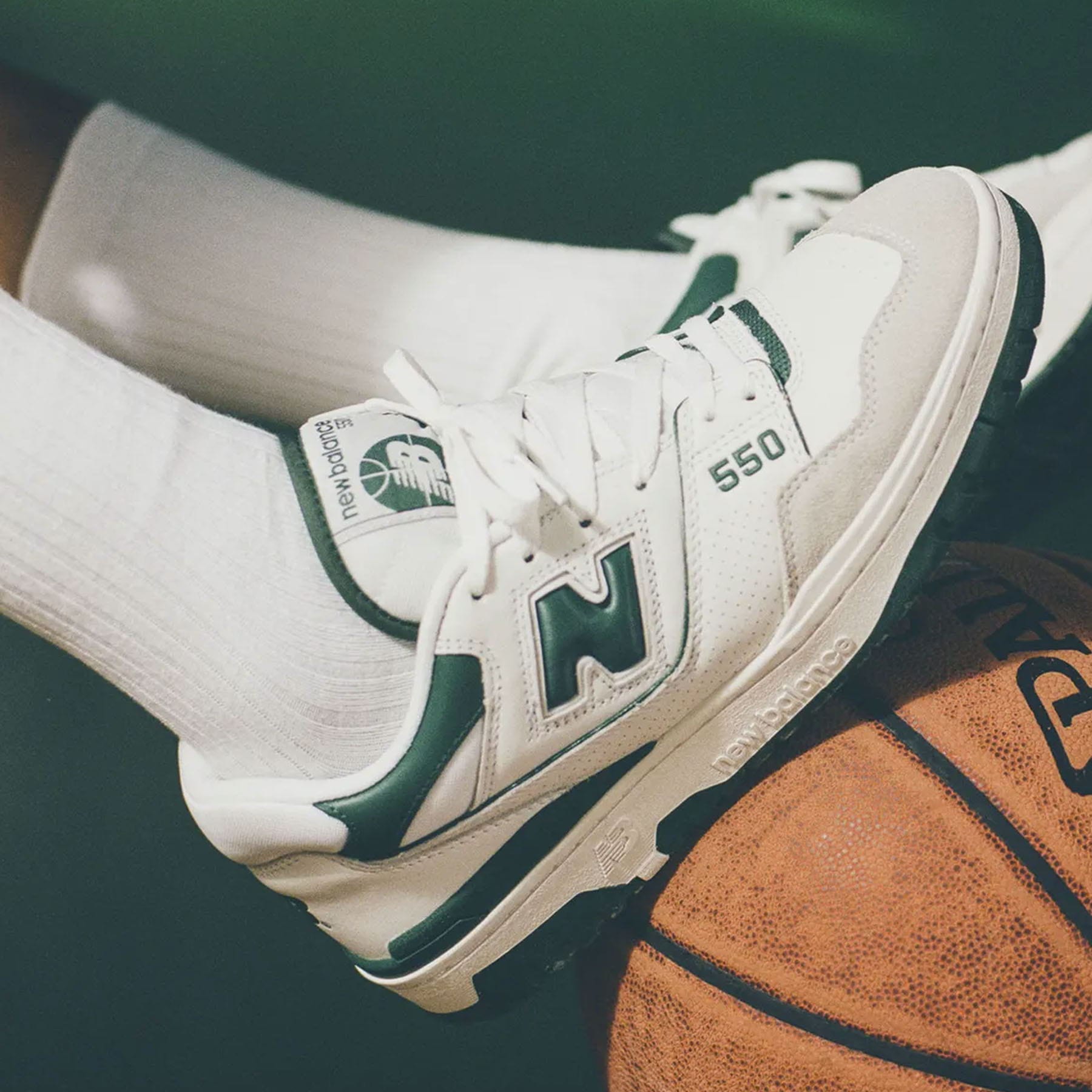 Giày Sneaker NB 550 White Green ( Giày NB 550 Trắng xanh)