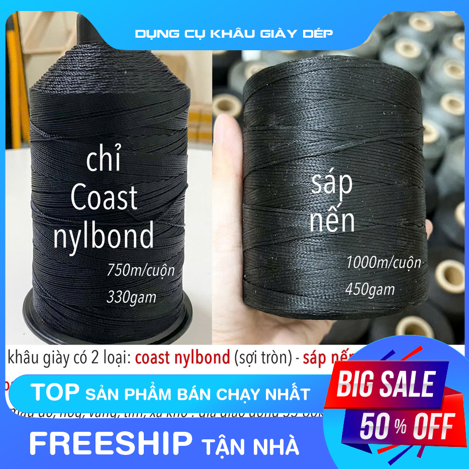 Chỉ sáp nến khâu giày dép, sợi dẹt