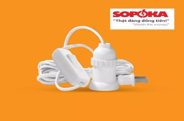 Đui/đuôi đèn liền công tắc Sopoka dây 5m