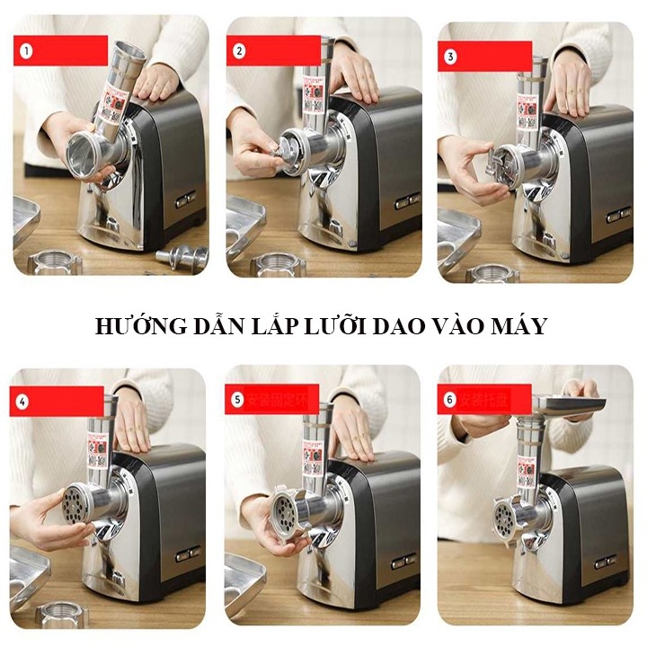 Máy đùn thịt làm xúc xích, xay thịt Sokany 3200W
