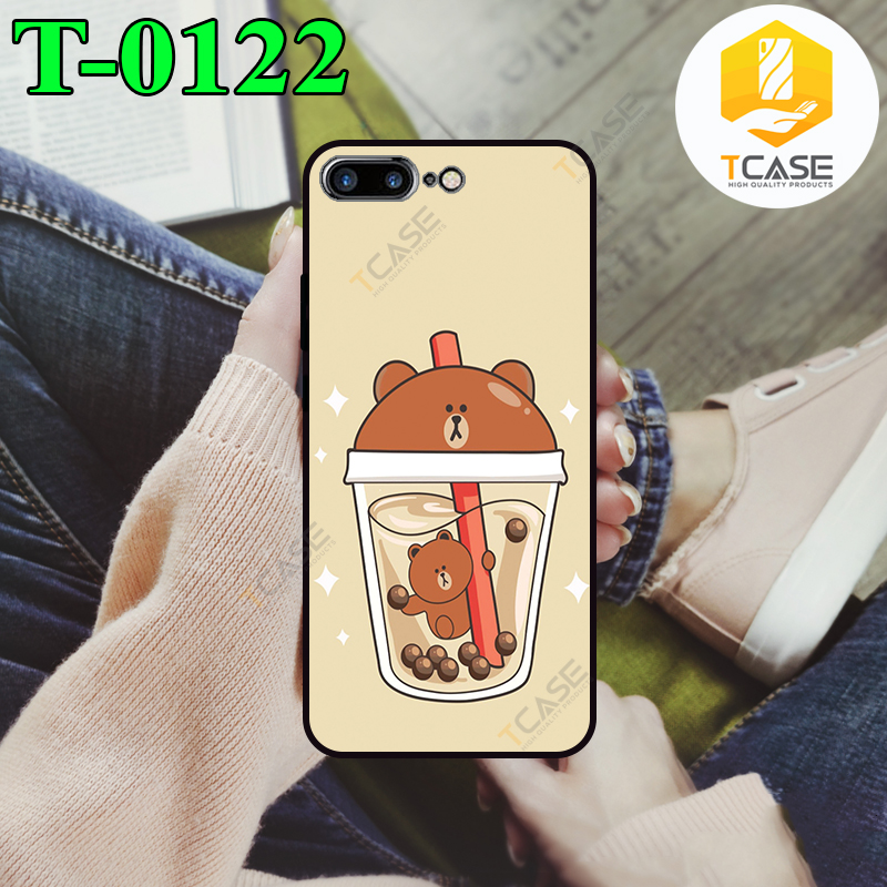 Ốp lưng Tcase dành cho iphone 7 plus in hình trà sữa cute