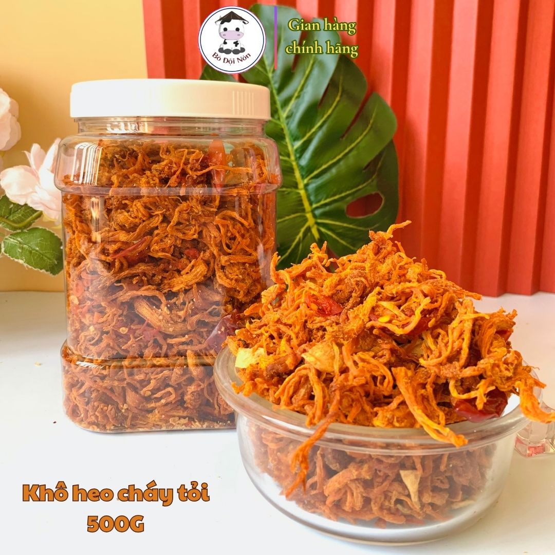 500g KHÔ GÀ CHÁY TÓI BÒ ĐỘI NÓN