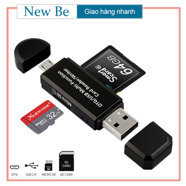 USB 2.0 + OTG Micro SD / SDXC Bộ đọc thẻ TF Bộ điều hợp đa chức năng U Đĩa PC Điện thoại Bộ đọc thẻ nhớ