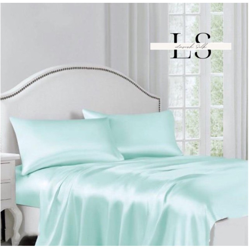 Ga Giường Drap Lẻ Phi Lụa Lavish Silk cao cấp mát lạnh hàng loại 1 - Xanh Ngọc