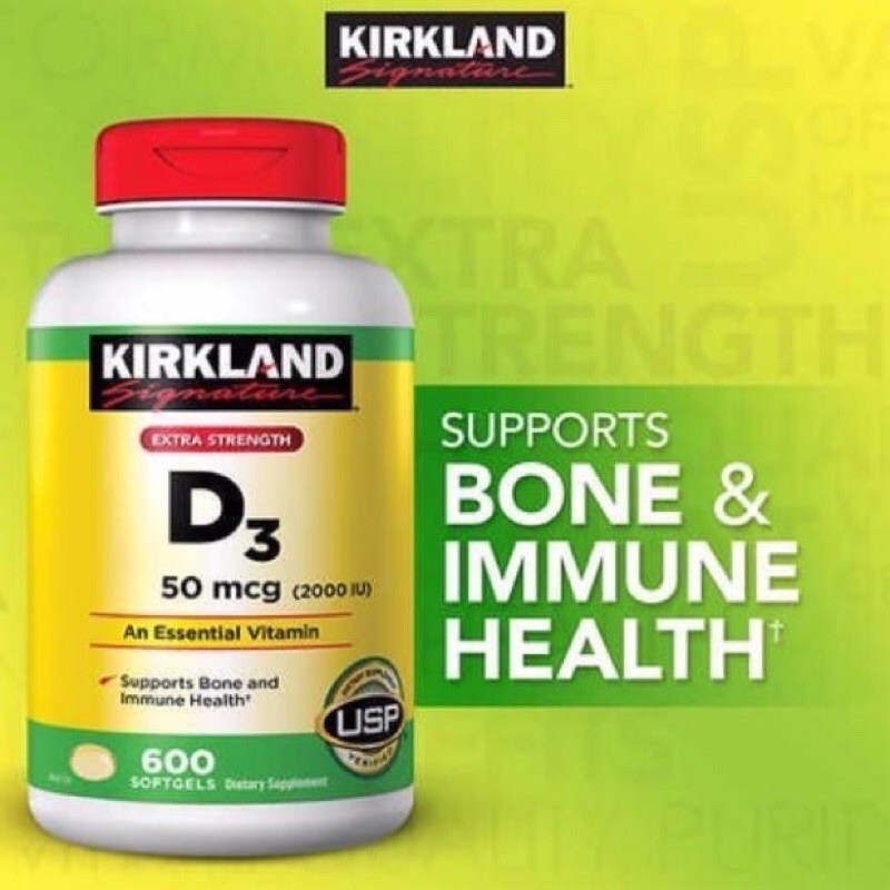 🌝🌻Viên Uống Kirkland Vitamin D3 2000Iu 600 Viên🌝🌻 cao cấp