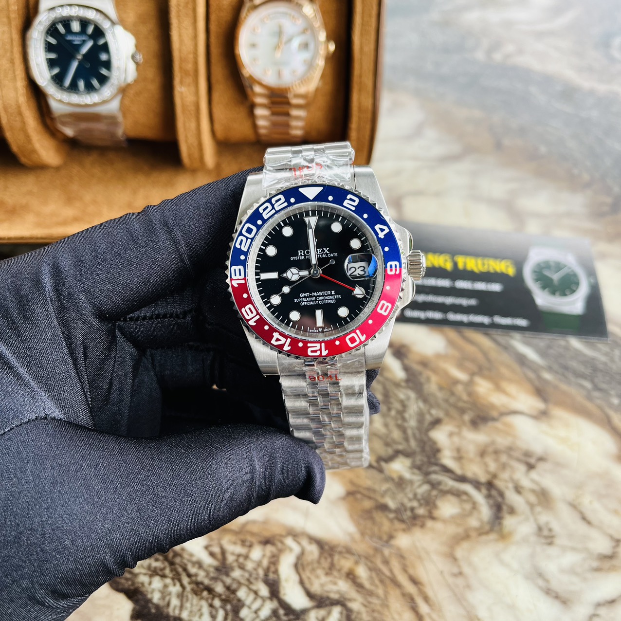 [ẢNH SHOP CHỤP] Đồng Hồ Nam R0LEX Pepsi và Batman Máy Cơ Automatic cao cấp