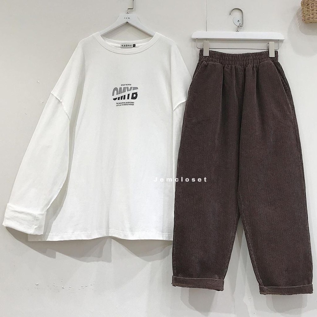 Quần baggy nhung gân BQB - 2657 ( Jem Closet )