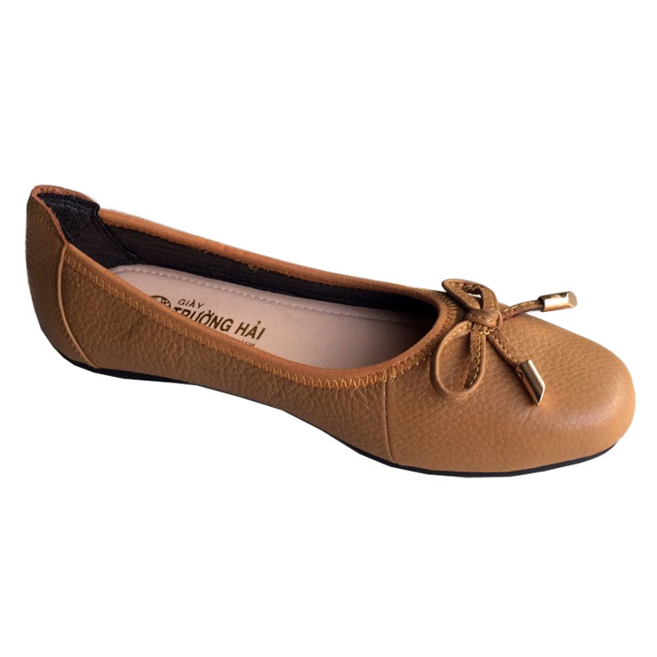 Giày búp bê đen  da bò cao cấp THBB01680