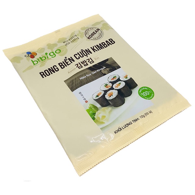 [KoreanMart] RONG BIỂN CUỘN CƠM BIBIGO 10G ( 5 LÁ )