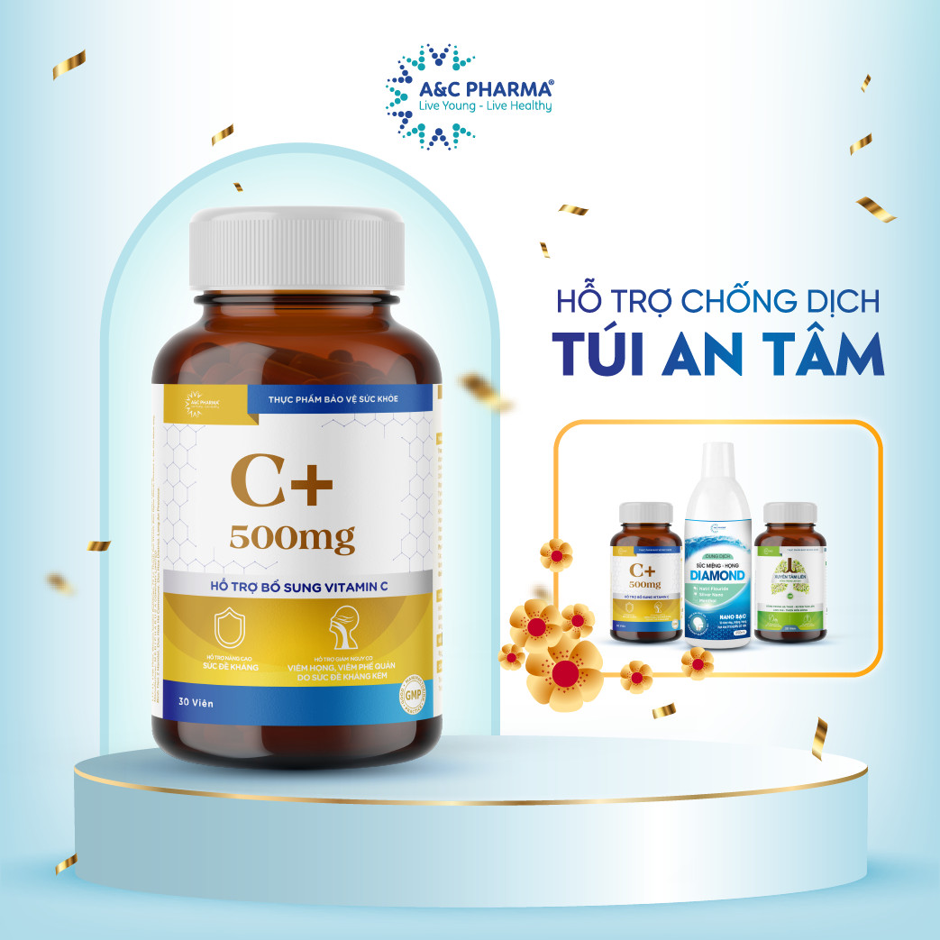 C+ 500MG - Hỗ trợ bổ sung Vitamin C A&C Pharma