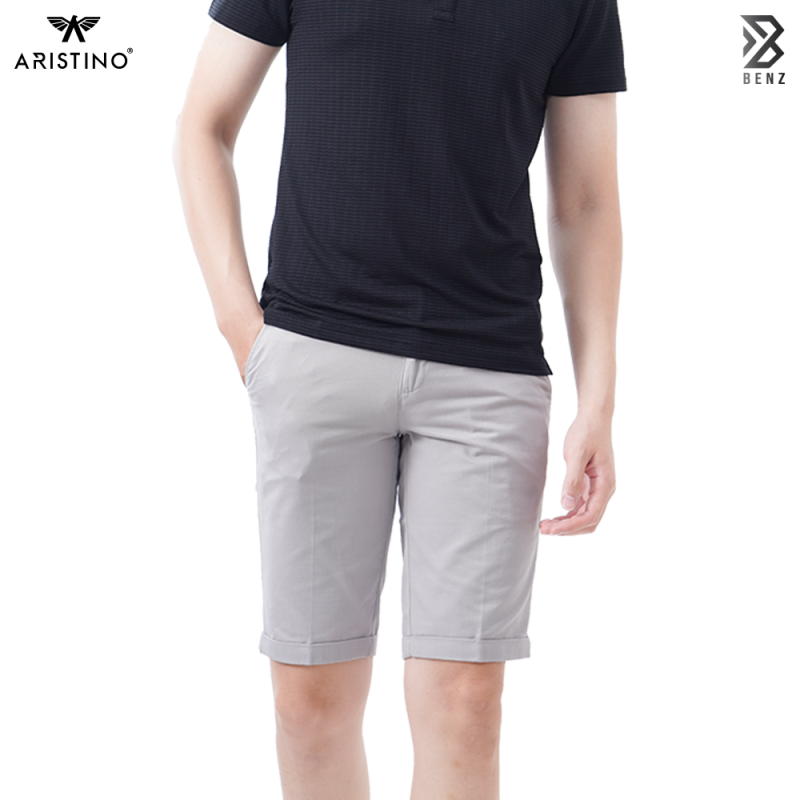 Quần short đùi kaki nam cotton cao cấp Aristino, Benzmen ASO053S8 3 màu BE, Xám và Cam,kiểu dáng Slim Fit trẻ trung, tôn dáng.