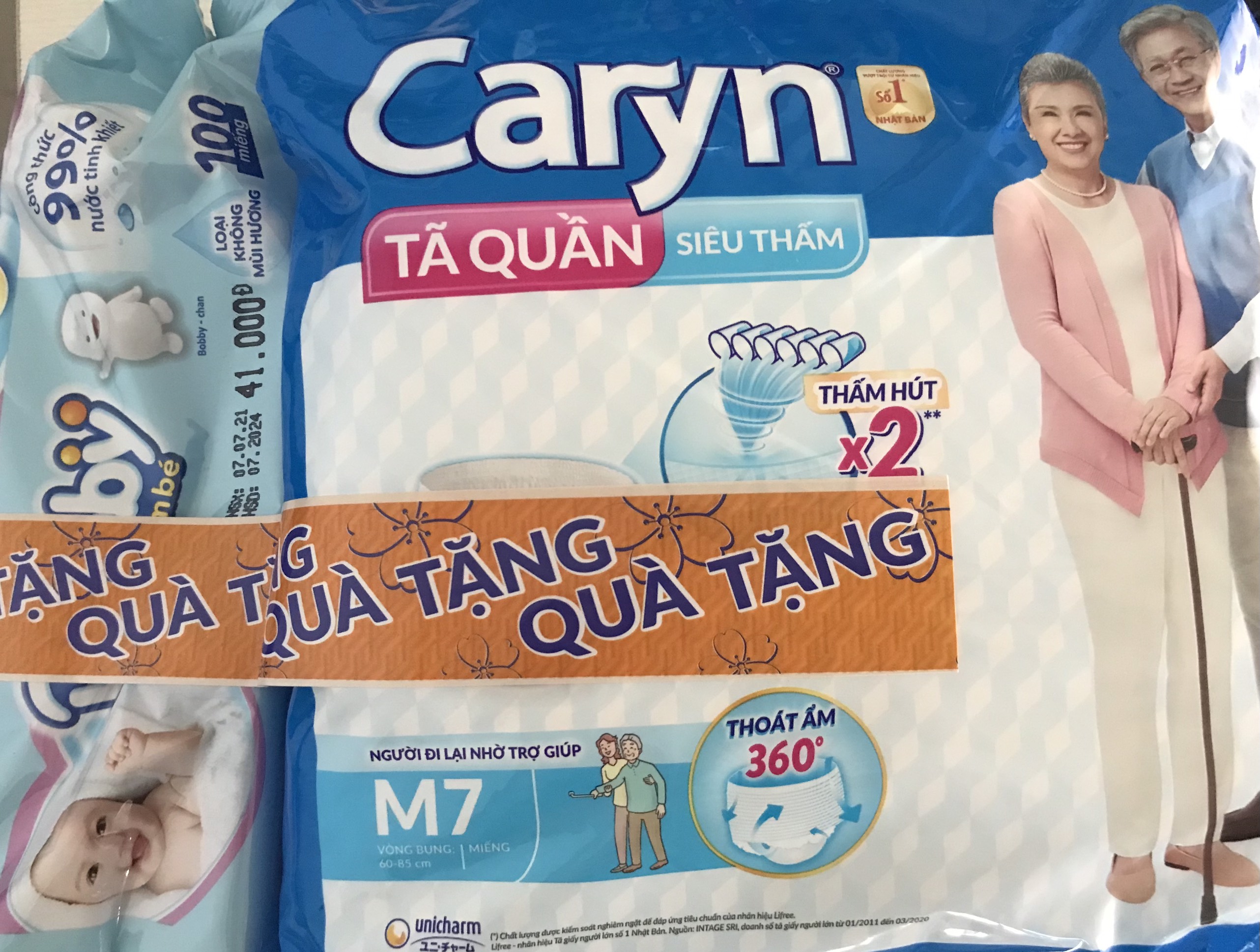 Tã Bỉm Quần Người Lớn Caryn Siêu Thấm Size M7/L6
