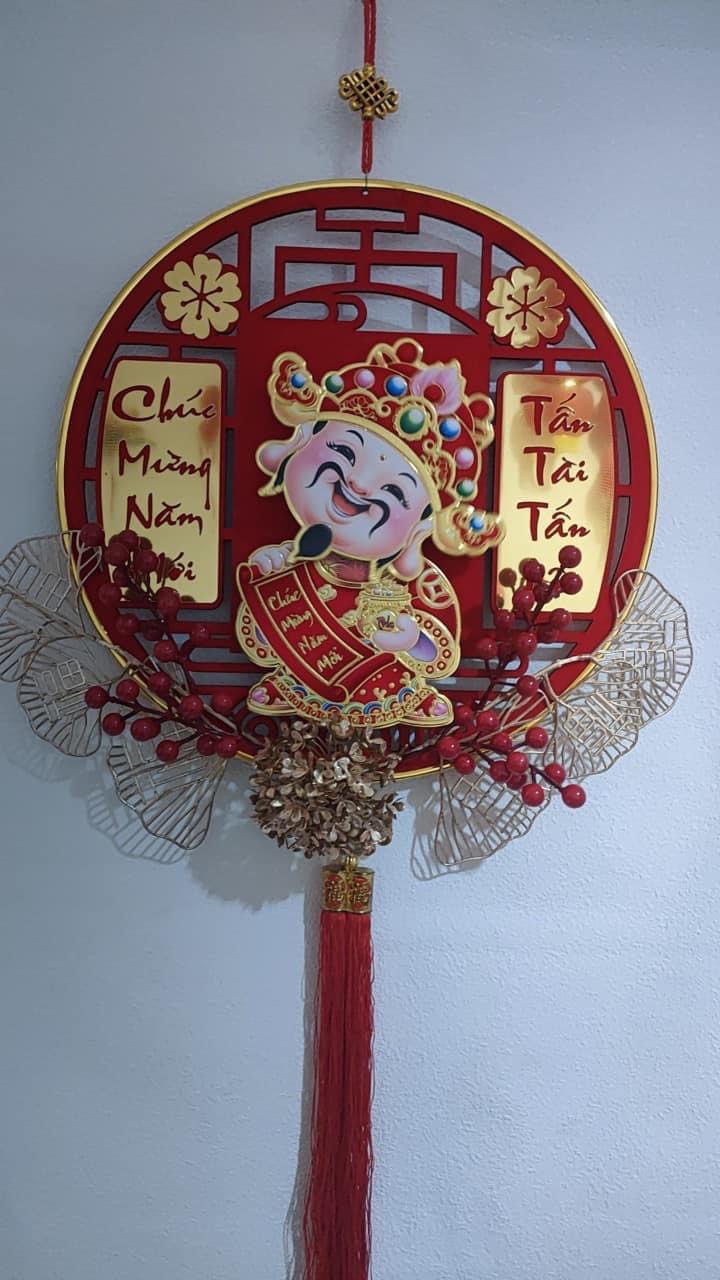 Dải treo thần tài lắc đầu gọi tài lộc thần tài tết cầu may mắn tài lộc đồ trang trí thần tài tết nhiều màu sắc
