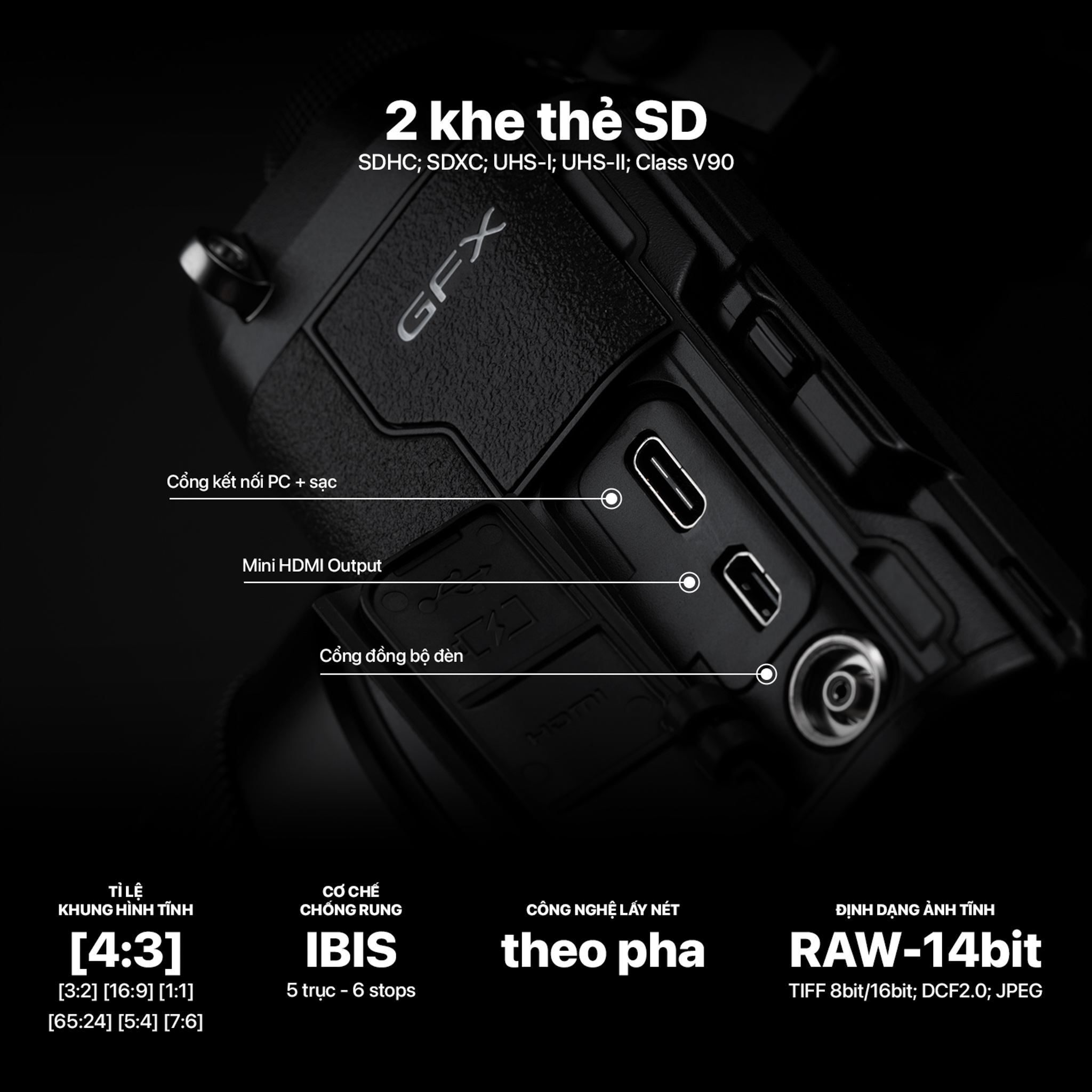 [Trả góp 0%]Máy ảnh kỹ thuật số Fujifilm GFX100S