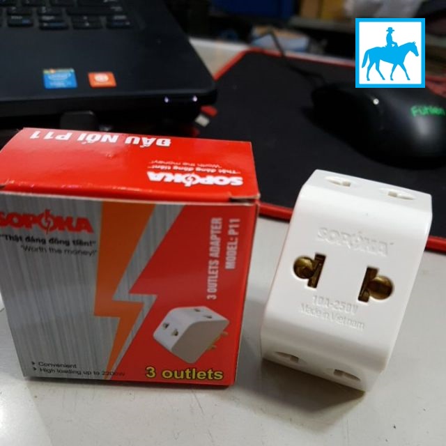 Phích Cắm Ổ Cắm Chia 3 2200W SOPOKA