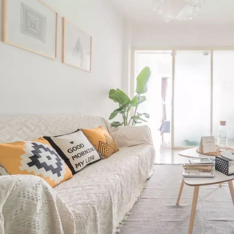 Z02_Phủ sofa/Thảm trải sofa/thảm trải sàn vải Sợi Cotton & Lanh Morandi