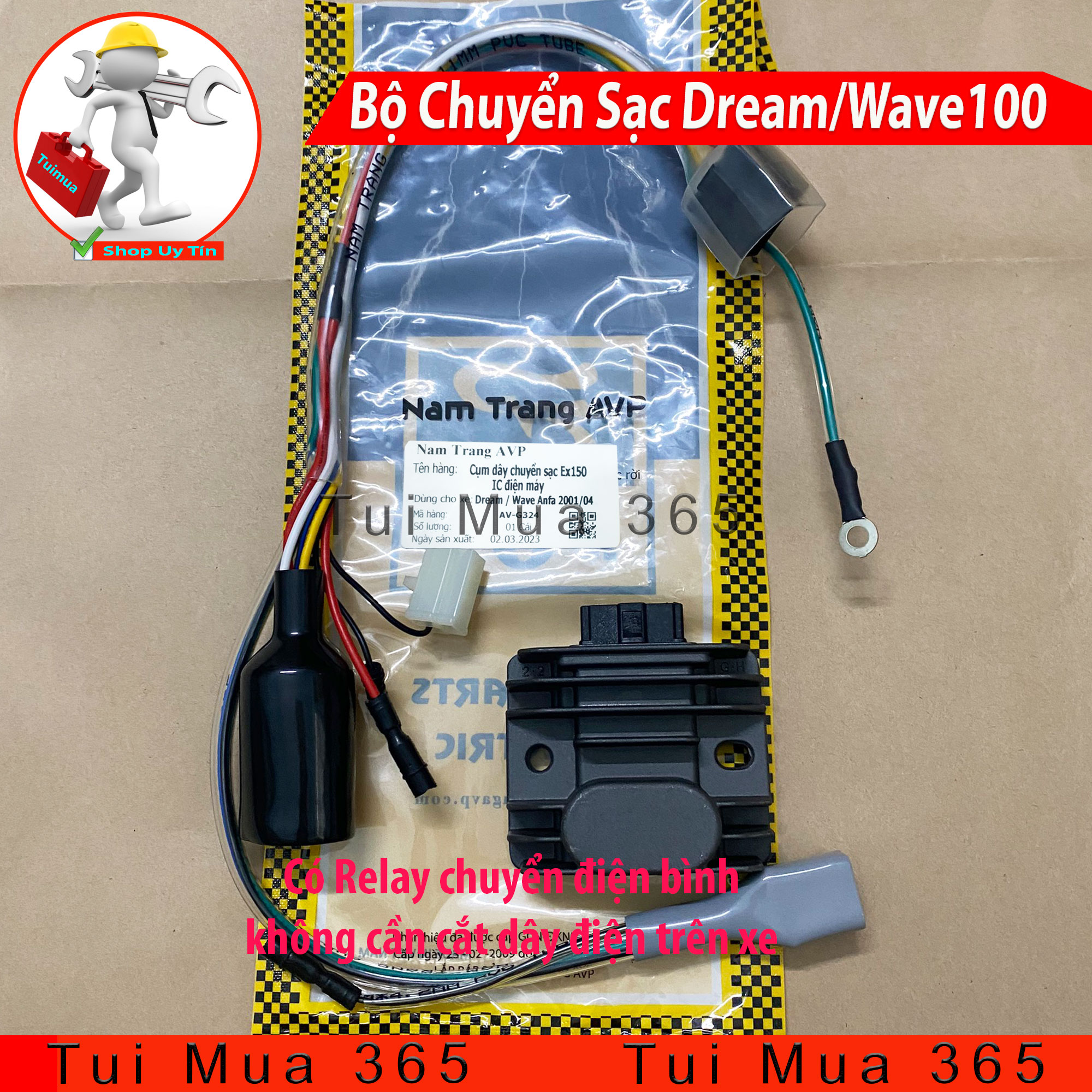 Bộ dây chuyển sạc exciter 150 cho honda dream, wave alpha 2001 - 2004