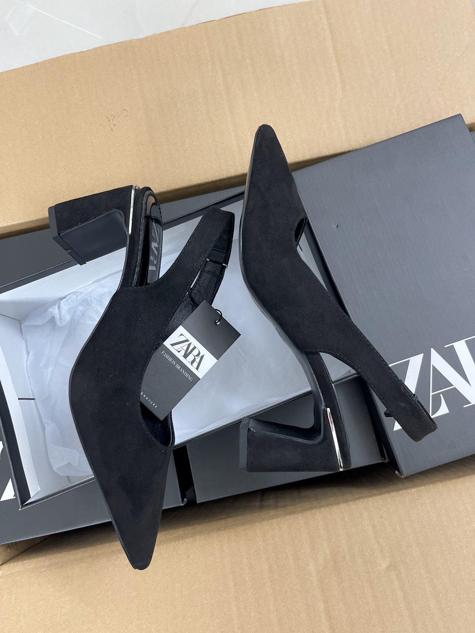 [VNXK] Giày cao gót slingback Zara xuất dư - AG03