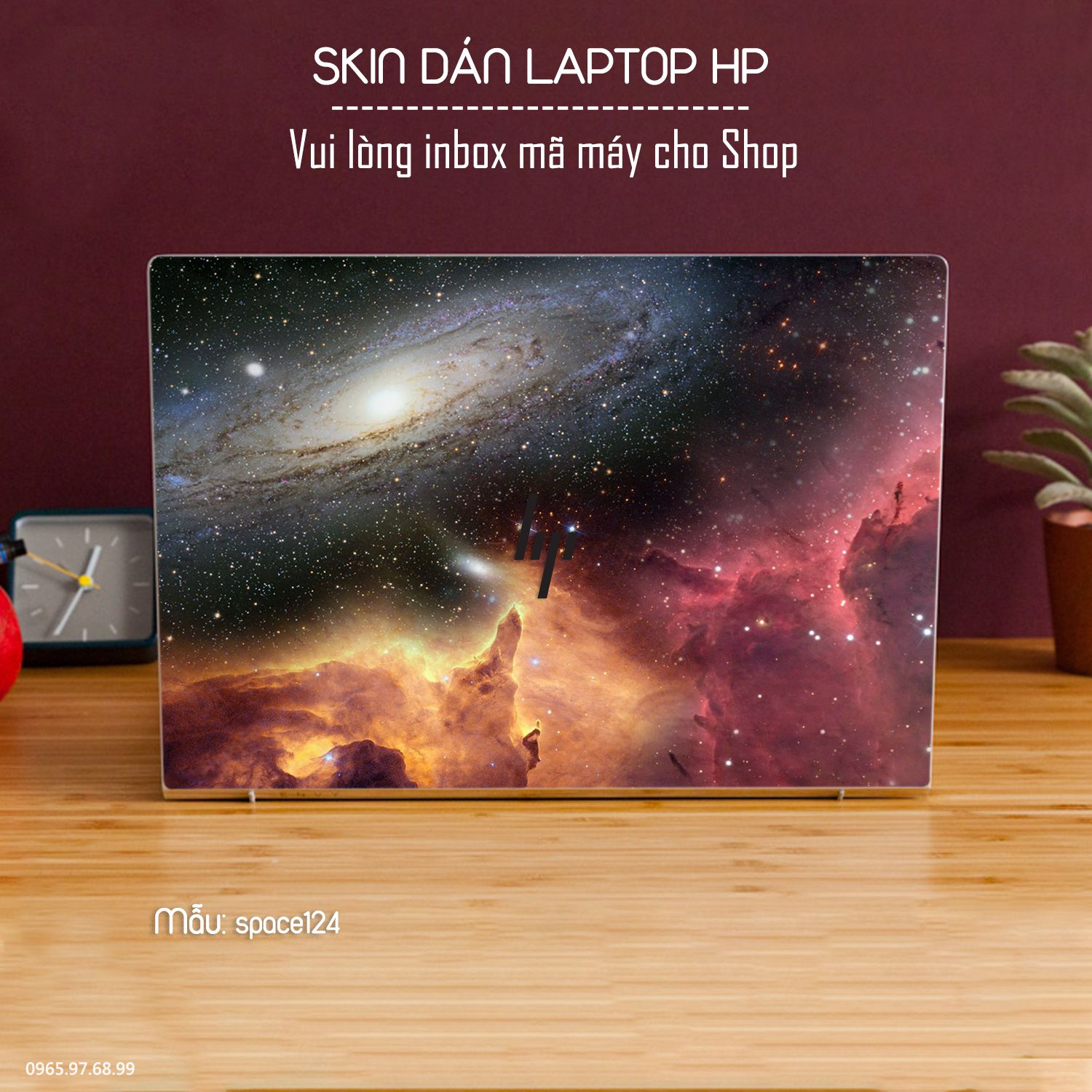 Decal Skin dán Laptop HP mẫu không gian (inbox mã máy cho shop)