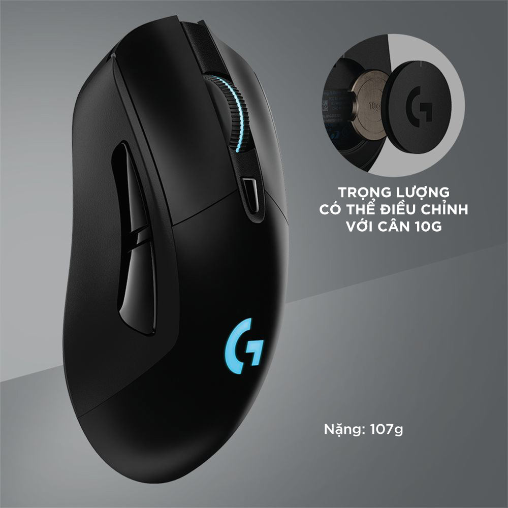 Lightspeed RGB Logitech G703 Hero wireless gaming mouse - Hero 25k sensor, PowerPlay compatible
