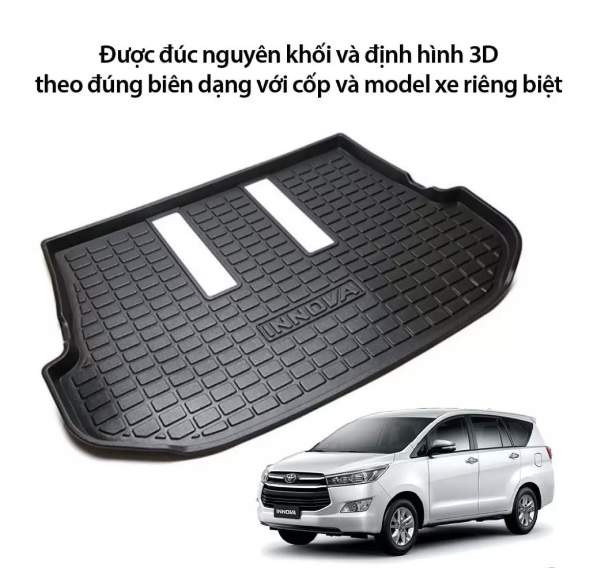 Lót cốp nhựa dẻo cho xe Toyota Innova đời 2006 đến 2021