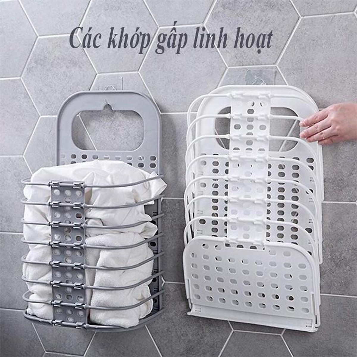 Giỏ đựng đồ treo tường gấp gọn thông minh, tiện lợi L1