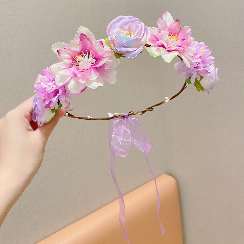 Vòng hoa đội đầu kiểu công chúa cho bé gái