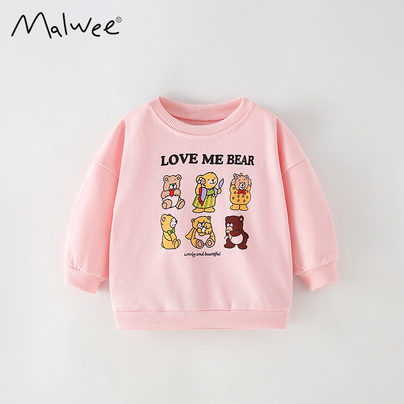 Áo Malwee bé gái mùa thu love me bear