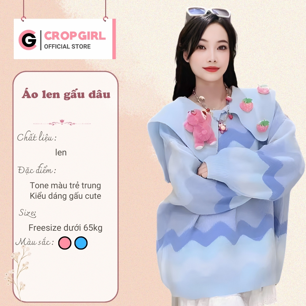 Áo len Quảng Châu Gấu dâu cute