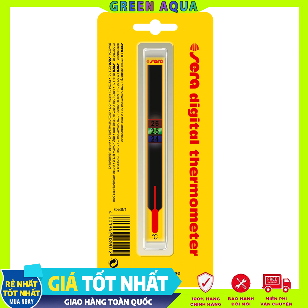 SERA - Digital Thermometer | Nhiệt kế dán kính cho hồ thủy sinh, hồ cá biển san hô