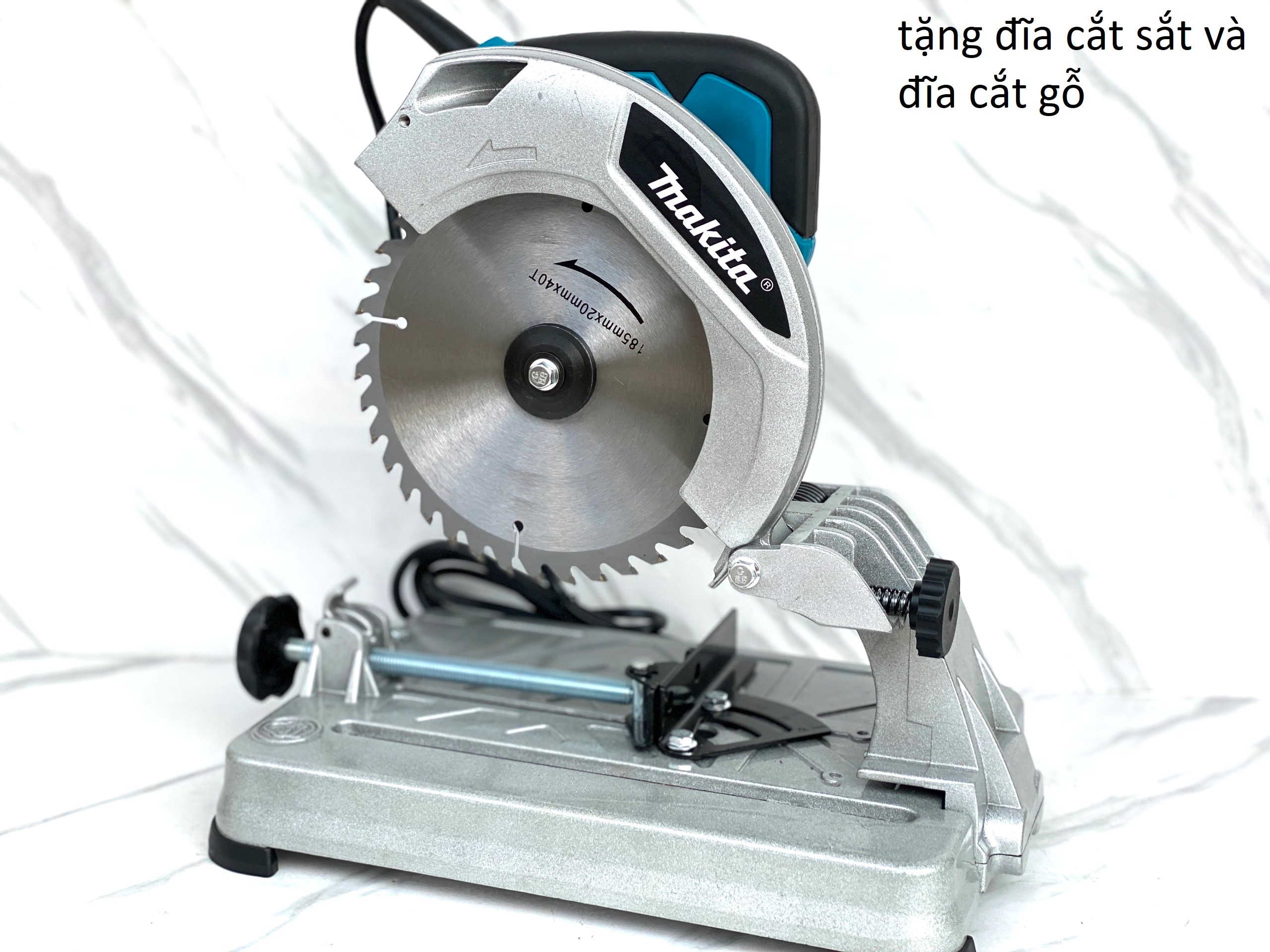 Máy cắt sắt gỗ trượt Makita tặng đĩa cắt sắt cắt gỗ 185mm