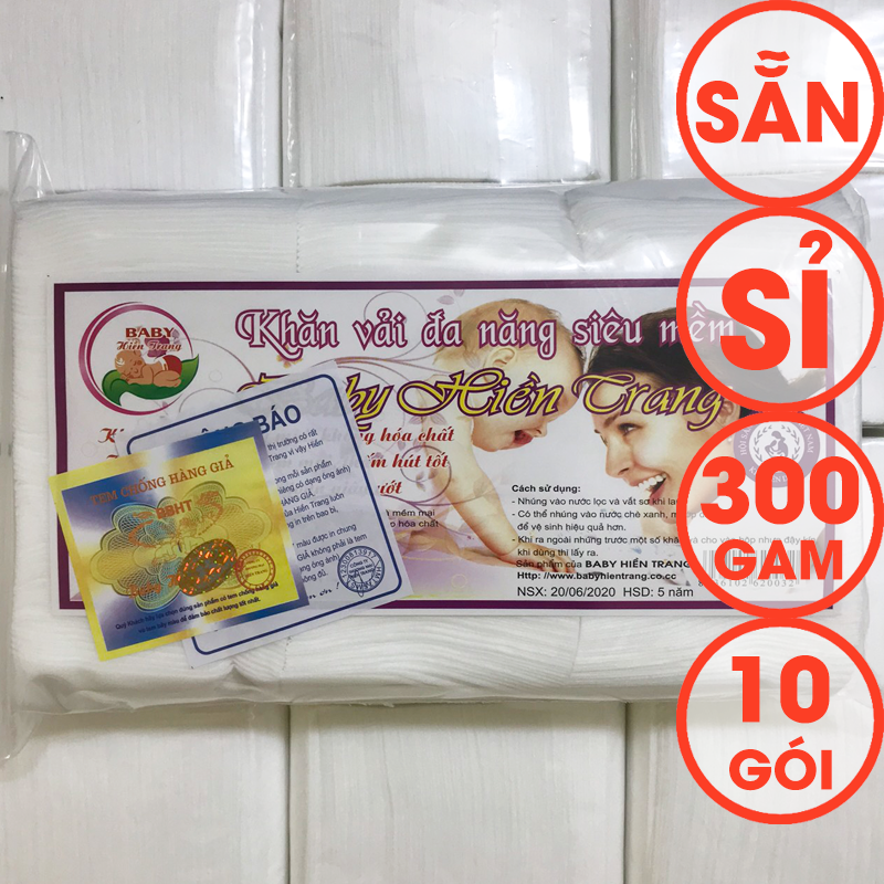 Sỉ 10 gói khăn vải khô đa năng baby hiền trang 300g