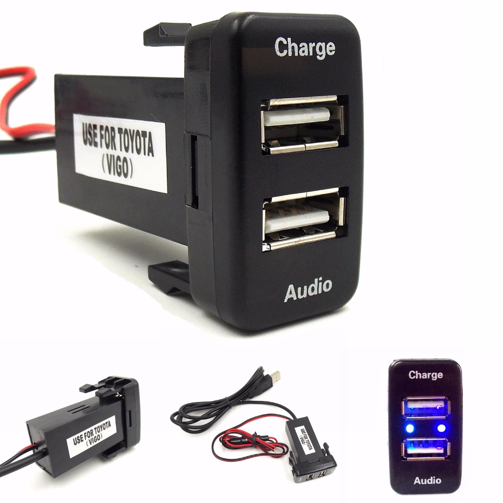 Sạc nhanh chia 2 USB gắn cổng chờ xe hơi